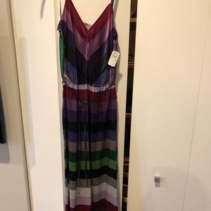 Multi colored spaghetti strap maxi dress.